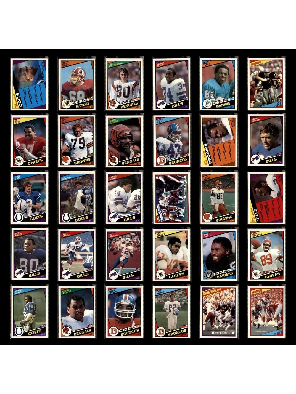 1984 Topps Lot 30 Football Cards Colts NM-Mint NFL Collection Curtis Dickey
